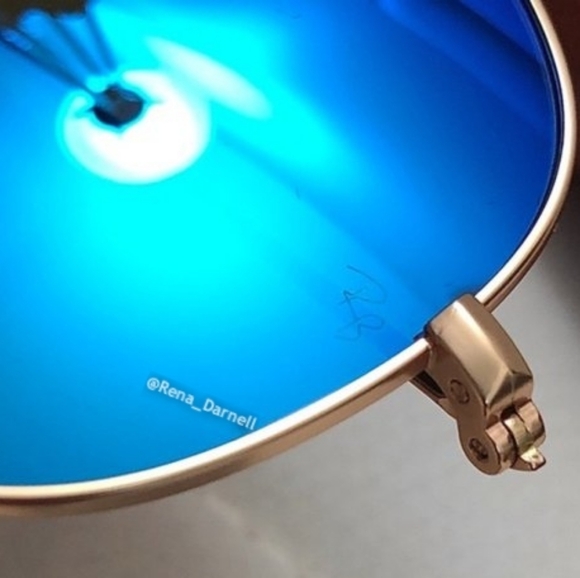 Blue Mirror RayBan Aviator RB3025 New - Picture 6 of 13